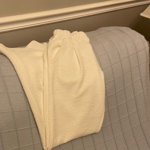 Sundays by Wearesundays White Brushed Looped Terry Casual Straight Legged Pants